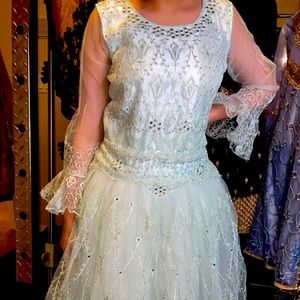 Long sea mint green gown